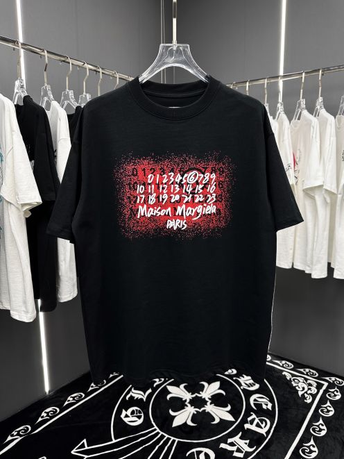 メゾンマルジェラ偽物コピー半袖Tシャツコットンブラック柔らかい春夏高級花柄
