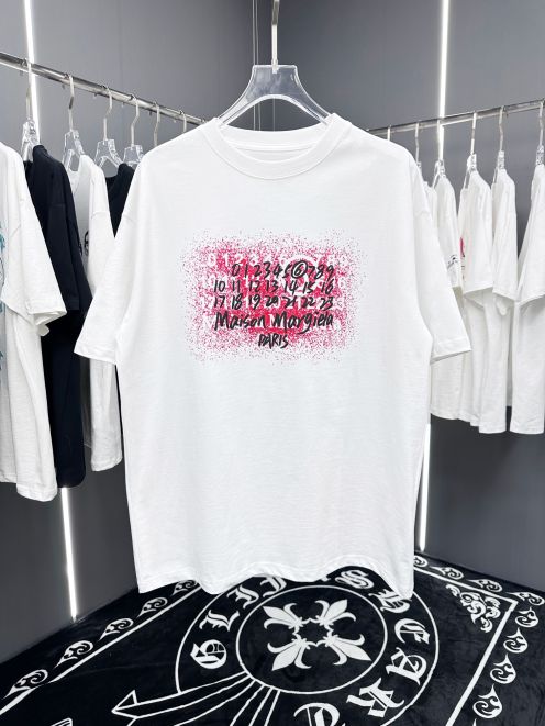 メゾンマルジェラコピー半袖Tシャツコットンホワイト柔らかい春夏高級花柄
