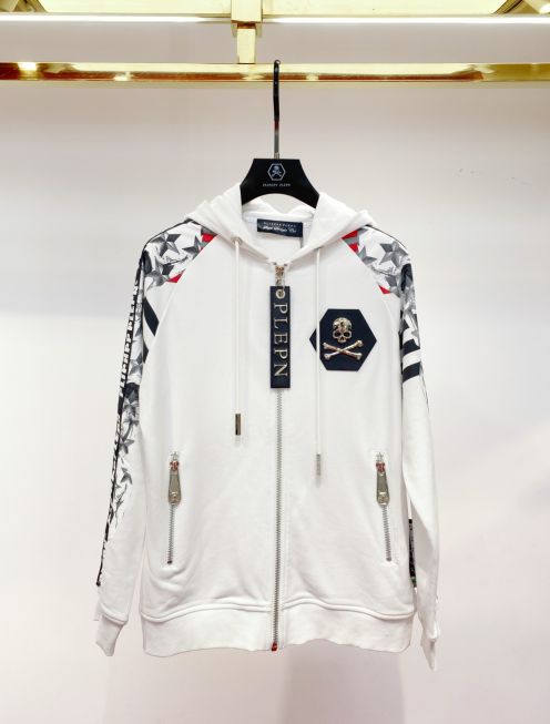 フィリッププレインアウターｎ級品 ジャケット 暖かい 防寒 巨大ドクロ メンズ ホワイト