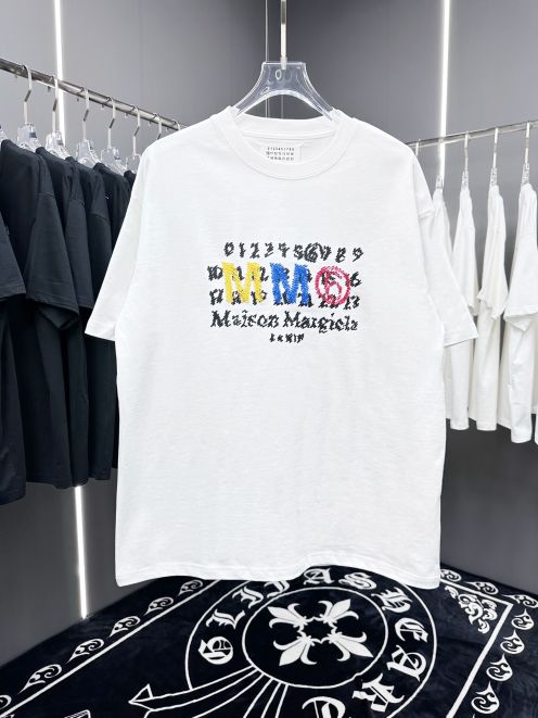 メゾンマルジェラ定番人気物コピー半袖Tシャツコットンホワイト柔らかい花柄春夏