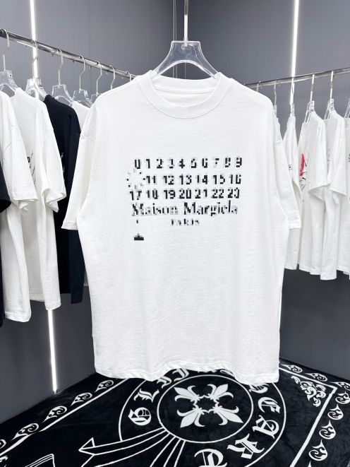 メゾンマルジェラMAISONMARGIELA限定コピー半袖Tシャツコットンホワイト柔らかい春夏高級花柄