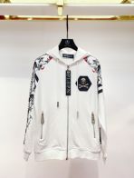 フィリッププレインアウターｎ級品 ジャケット 暖かい 防寒 巨大ドクロ メンズ ホワイト