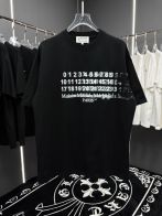 メゾンマルジェラ偽物コピー半袖Tシャツコットンブラック柔らかい花柄春夏刺繍