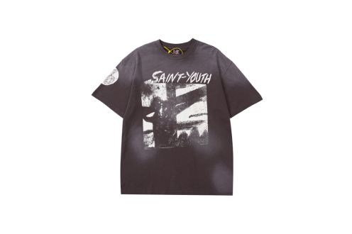 セントマイケル2024新作コピー半袖Tシャツコットンブラック柔らかい高級花柄ダメージ加工
