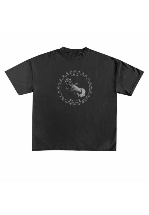 セントマイケル激安通販コピー半袖Tシャツコットンブラック柔らかい高級花柄ダメージ加工