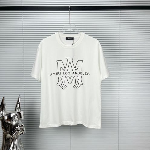 激安品！アミリtシャツたたみ偽物 半袖Tシャツ 夏 綿 100%  2色可選 ホワイト