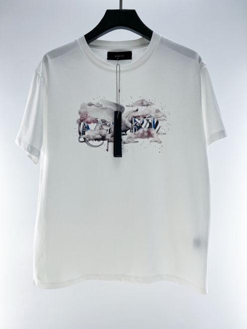 お得！限定品 アミリtシャツ激安通販 人気品 柔らかい シンプル 夏服 Tシャツ  2色可選 ホワイト