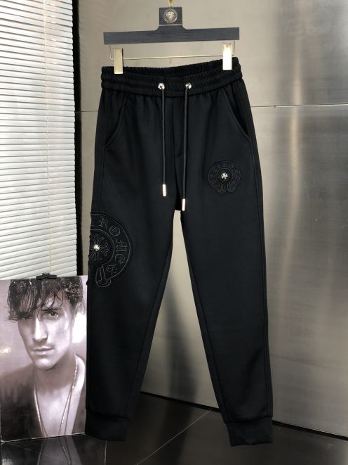 メンズ クロムハーツズボンｎ級品 テーパードパンツ 柔らかい カジュアルパンツ シンプル ブラック