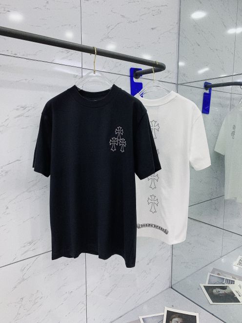 夏新作 ククロムハーツtシャツ 定価偽物 ゆったりトップス  人気販売 シンプル ブラック