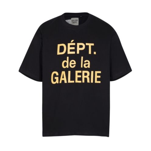 新作入荷格安ギャラリーデプトとは偽物 日常 人気品 シンプル 半袖Tシャツ 純綿トップス ブラック