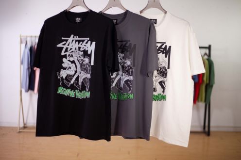 新作ステューシーtシャツ値段ｎ級品 短袖T トップス 純綿 柔らかい 漫画プリント 3色可選