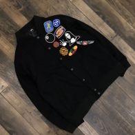 スタジャン ステューシースーパーコピー 厚い 野球ユニフォーム 暖かい ジャケット おしゃれ ブラック