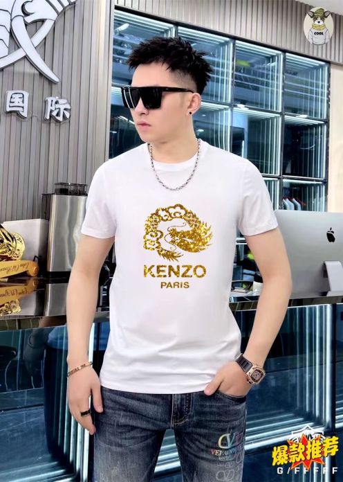 ケンゾー激安通販スーパーコピー半袖Tシャツコットンブラック柔らかい高級花柄メンズ