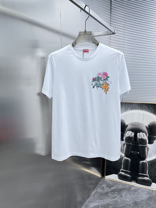 ケンゾー2024新作スーパーコピー半袖Tシャツコットンホワイト柔らかい高級花柄