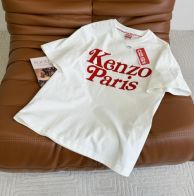 ケンゾー偽物スーパーコピー半袖Tシャツコットンホワイト柔らかい高級花柄