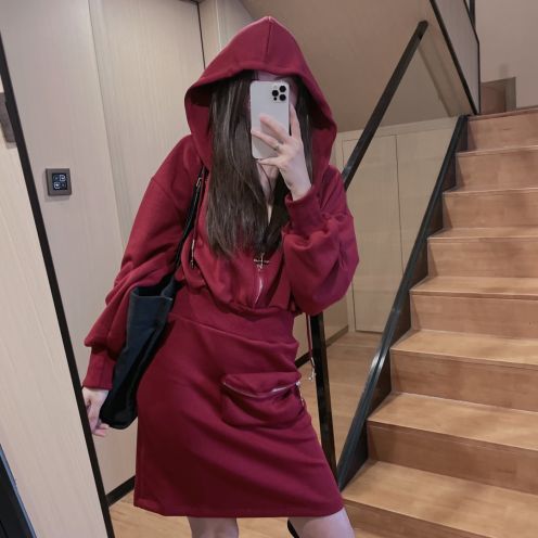 SMFKスカートインスカート激安通販 レディース セクシー フード付き ワンピース 3色可選