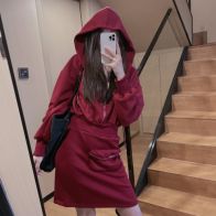 SMFKスカートインスカート激安通販 レディース セクシー フード付き ワンピース 3色可選