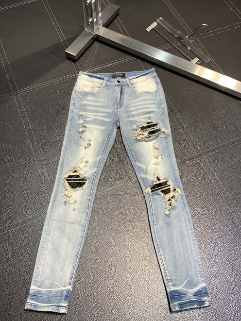  夏新作 amiri デニム 店舗激安通販 美脚ズボン デニム ジーンズ  シンプル ファッション ブルー