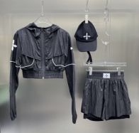 smfk 中国偽物 長袖トップス ショットズボン カジュアルセット 激安品 運動 日焼け止め グレイ