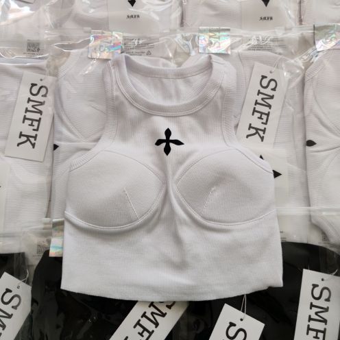 SMFKtシャツヤーン 専門店スーパーコピー 純綿 運動ジレー レディース 無袖トップス ホワイト
