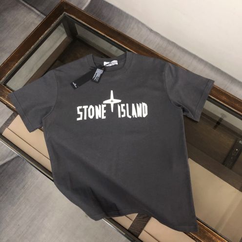 ストーン アイランド 半袖コピー 日常トップス 純綿トップス ゆったり 人気販売 短袖Tシャツ 4色可選 グレイ