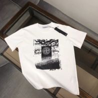 触り心地のいい ストーン アイランド 半袖 シャツコピー 日常トップス 純綿Tシャツ柔らかい 人気品 4色可選 ホワイト
