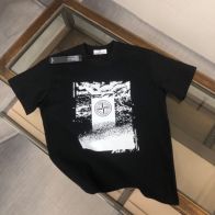 触り心地のいいストーン アイランド ポロ シャツｎ級品 日常トップス 純綿Tシャツ柔らかい 人気品 4色可選 ブラック