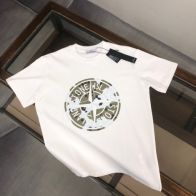 純綿Tシャツ ストーン アイランド ロン t 定価偽物 日常トップス HOT品質保証  柔らかい 2色可選 ホワイト