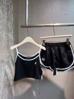 smfk 中国ｎ級品 激安品 運動セット ショットパンツ ジレートップス シンプル 夏服 ブラック