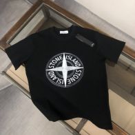お買い得豊富なstone island トップスｎ級品 トップス 純綿Tシャツ 半袖 シンプル カップル 2色可選 ブラック