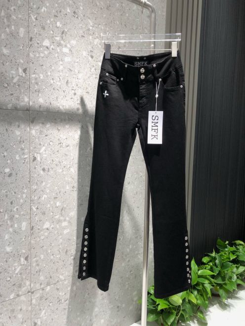 SMFKヤンキーズボンｎ級品 シンプル パンツ 夏 デニムズボン 品質保証 美脚 人気 ブラック