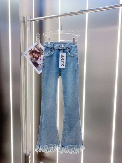 SMFKヤンキース ズボン激安通販 シンプル パンツ 夏 デニムズボン 品質保証安い ファッション ラッパ形 人気 ブルー