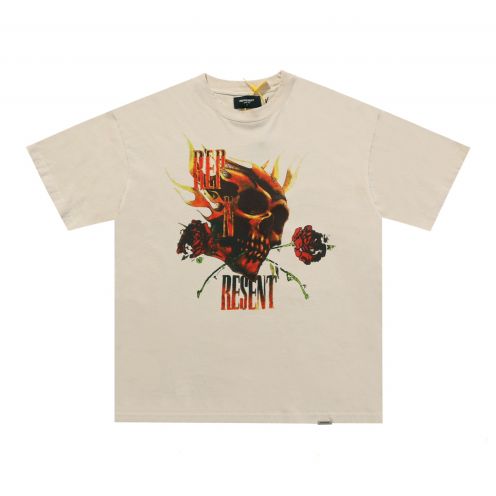 HOT100%新品 純綿 誕プレ tシャツｎ級品 髑髏 ファッション 短袖トップス 杏色