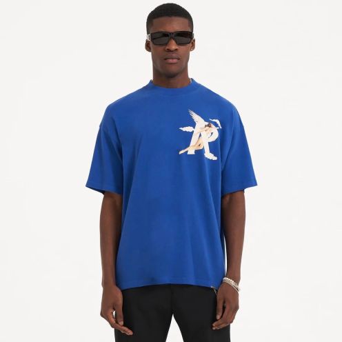 人気セールHOT tシャツ オリジナル プレゼントコピー 純綿 天使プリント 半袖 トップス メンズ 2色可選