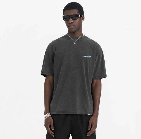 人気大販売 リプレゼント スプレイ tシャツスーパーコピー 半袖Tシャツ 純綿 トップス 夏 シンプル ブルー文字 グレイ メンズ