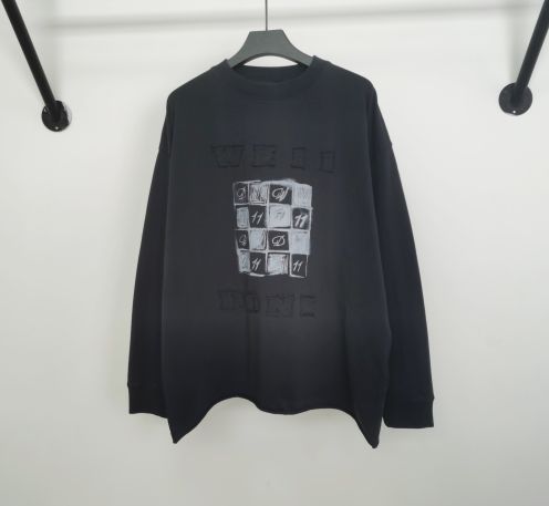 WE11DONE HOT100%新品 トップウェルドスーパーコピー 純綿トップス 人気新作 長袖Tシャツ 2色可選 ブラック