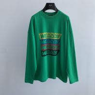 WE11DONE 個性的 24年夏新款 ウェルダンとは激安通販 純綿トップス Tシャツ 長袖 ゆったり 柔らかい グリーン