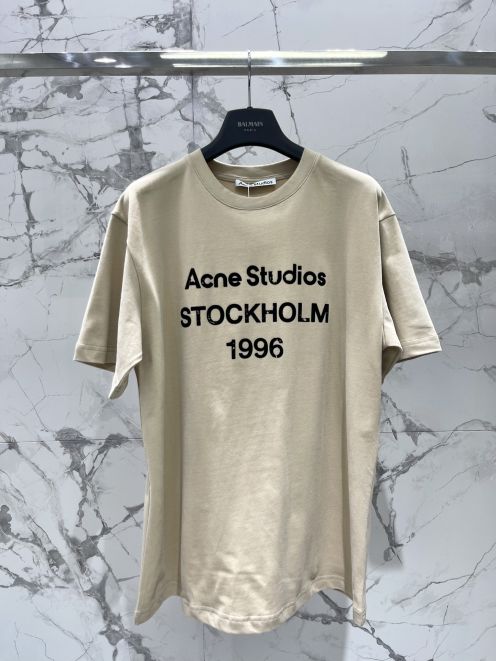 アクネストゥディオズ tシャツ サイズ感コピー トップス夏 新作登場 純綿 運動 ランニング 半袖 男女兼用 グレイ