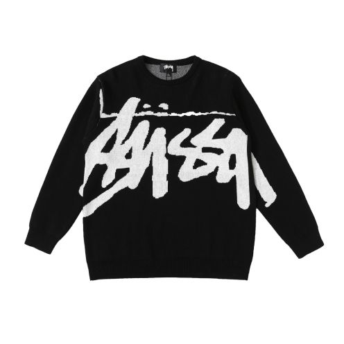 stussy 抜群な存在感  ステューシーセーター偽物 セーター 暖かい 男女兼用 カップル トップス ニット ブラック