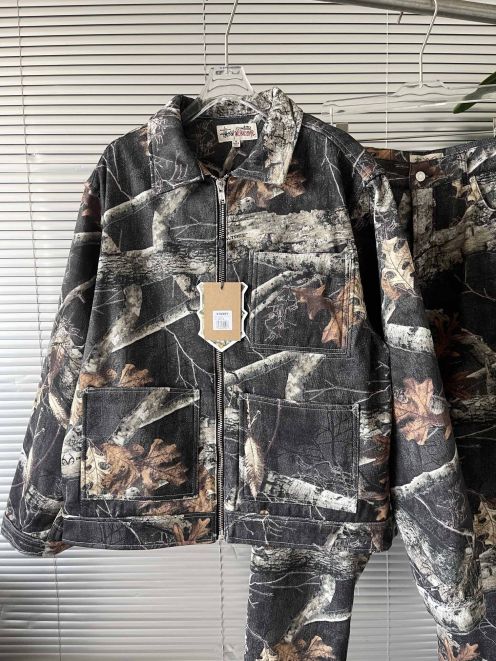 ステューシージャケットサイズ感ｎ級品 純綿 トップス 長袖 シンプル 人気 デニム アウター 男女兼用 迷彩柄セット ブラック