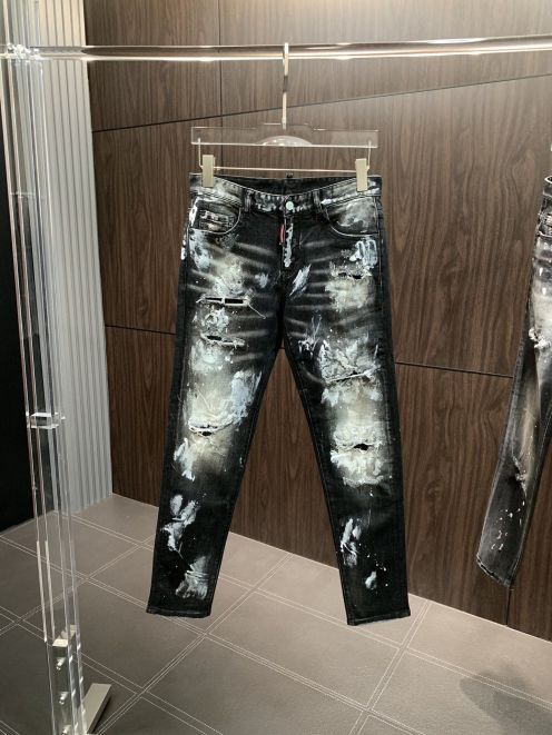 ディースクエアードズボンｎ級品 2024新登場の デニム ジーンズ メンズ 韓国風 ファッション ブラック