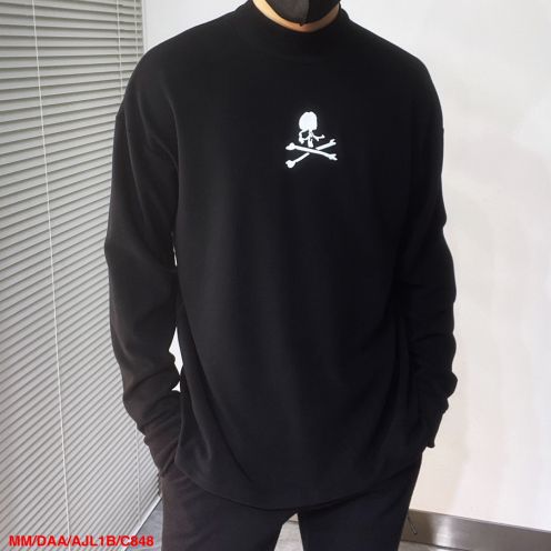 お得100%新品 マスターマインドジャパンとはスーパーコピー 純綿 Tシャツ トップス 長袖 髑髏プリント メンズ 柔らかい ブラック