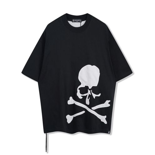 爽やかな マスターマインド スタジャン偽物 純綿 Tシャツ トップス 短袖 髑髏プリント ゆたっり メンズ ブラック