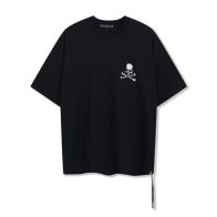 2018新登場の マスターマインド 通販スーパーコピー 純綿 Tシャツ トップス 短袖 髑髏プリント ゆたっり メンズ ブラック