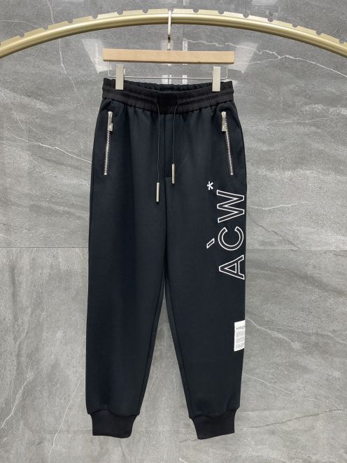ACOLDWALLお得100%新品 アコールドウォール 店舗コピー 純綿 カジュアルパンツ 人気ズボン 男女兼用 刺繍ロゴ ブラック