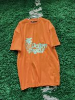 人気定番可愛い パームエンジェルス tシャツ サイズ感コピー 純綿 ファッション 半袖 ココナツプリント 柔らかい オレンジ