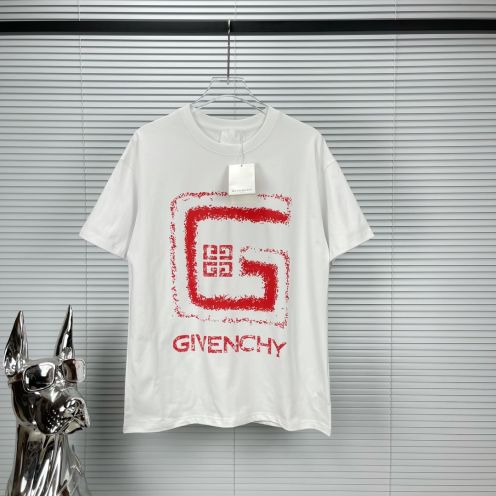 【 限定品】ジバンシィtシャツ偽物  純綿 トップス Tシャツ 短袖 プリント プリント カップル 男女兼用 2色可選 ホワイト