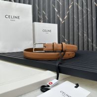 セリーヌ マイクロベルトｎ級品 牛革 パンチング レディース 仕事用 レザー レディース ビジネス シルバーバックル ブラウン