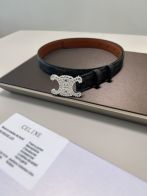 セリーヌ 素材激安通販 牛革 パンチング レディース  レザー 人気 調整可 シルバーバックル 人気品 ブラック