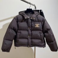 セリーヌ ダウン ジャケットコピートップス 暖かい 保温 アウター 日常服 ショット 調整可 シンプル ブラック